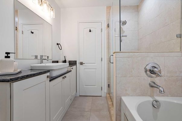 Bathroom, Dual Sink Vanities, Glass Shower, Interior