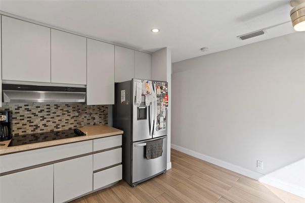 Interior, Kitchen, Recessed Lighting, Wood Texture Flooring