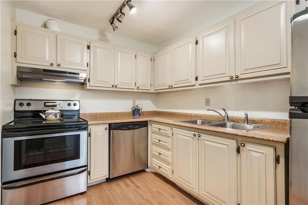 Interior, Kitchen, Stainless Steel Appliances, Wood Texture Flooring