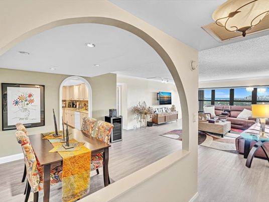Interior, Living room, Recessed Lighting, Water, Wood Texture Flooring