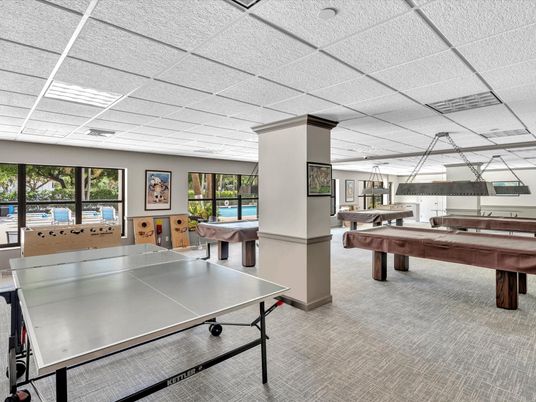 Billiard Table, Game Room, Interior, Pendant Lights