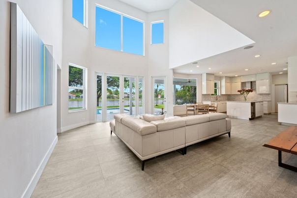 Interior, Kitchen, Living room, Recessed Lighting