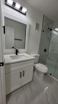 Bathroom, Dual Sink Vanities, Glass Shower, Interior, Marble, Marble Walls