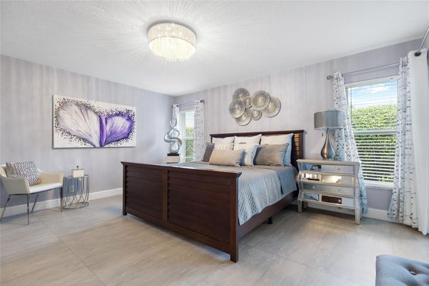 Bedroom, Chandelier, Interior