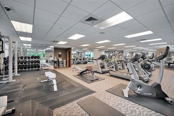 Fitness Equipment, Gym, Interior, Recessed Lighting