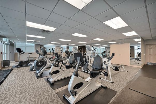 Fitness Equipment, Gym, Interior, Recessed Lighting