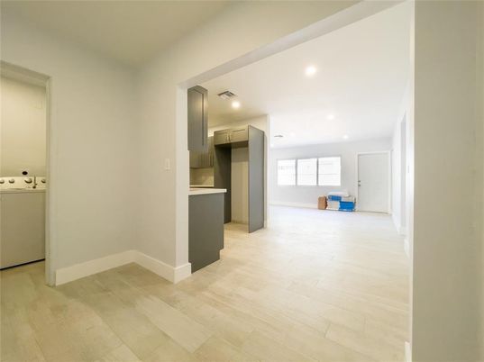 Interior, Recessed Lighting, Washer, Wood Texture Flooring
