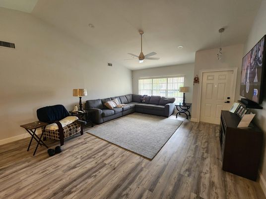 Interior, Living room, Pendant Lights, Wood Texture Flooring