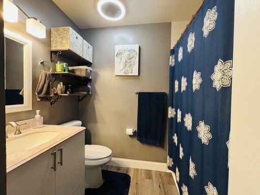 Bathroom, Interior, Wood Texture Flooring