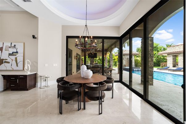 Chandelier, Dining room, Interior, Pendant Lights, Pool