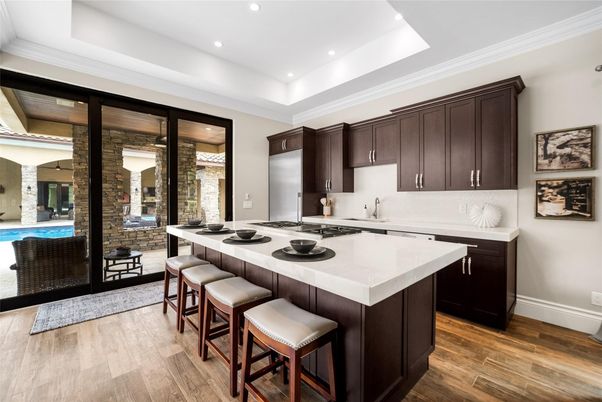 Interior, Kitchen, Recessed Lighting, Wood Texture Flooring