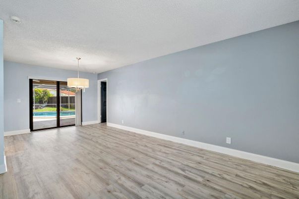 Empty room, Interior, Pendant Lights, Wood Texture Flooring