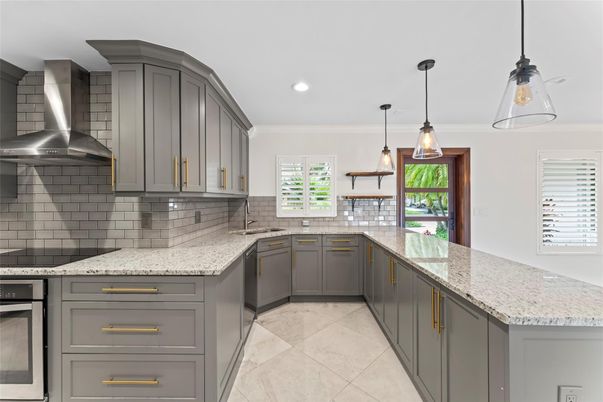 Interior, Kitchen, Pendant Lights, Recessed Lighting, Stainless Steel Appliances