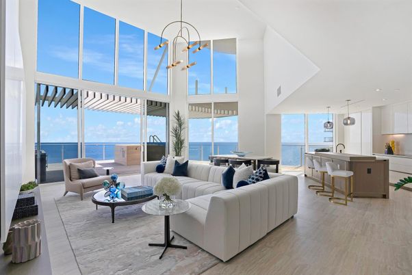 Dining room, Interior, Kitchen, Living room, Pendant Lights, Recessed Lighting, Water