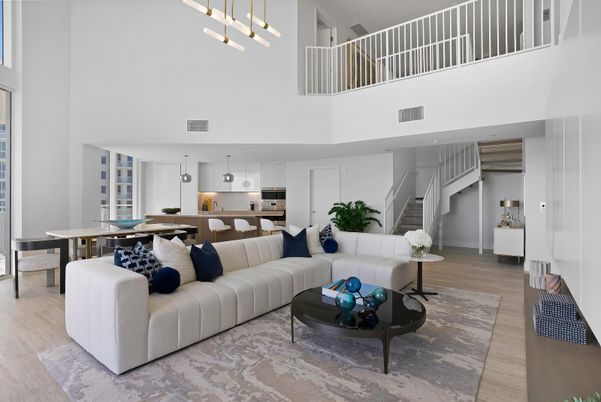 Dining room, Interior, Kitchen, Living room, Pendant Lights, Stainless Steel Appliances, Wood Texture Flooring