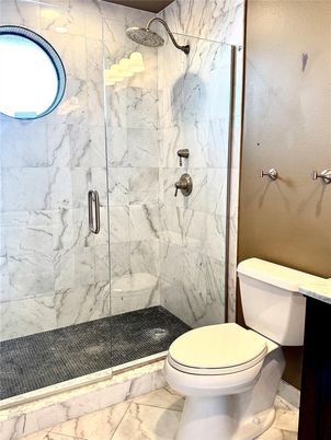 Bathroom, Glass Shower, Interior, Marble, Marble Walls