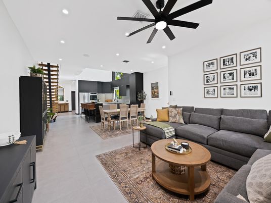 Dining room, Interior, Kitchen, Living room, Recessed Lighting