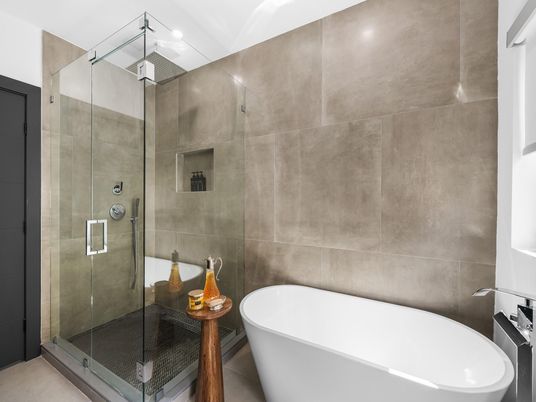Bathroom, Free Standing Baths, Glass Shower, Interior