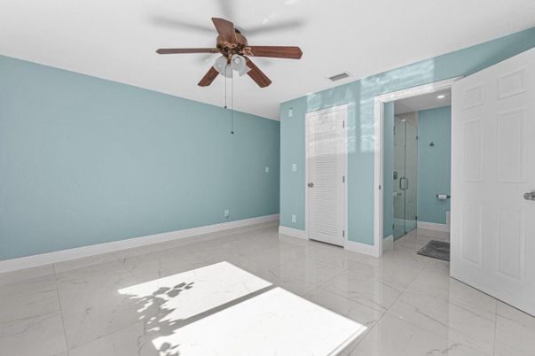 Bathroom, Empty room, Glass Shower, Interior, Marble, Recessed Lighting