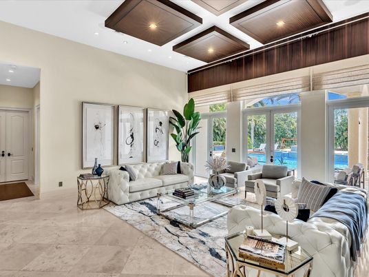 Interior, Living room, Recessed Lighting, Water, Wooden Ceilings