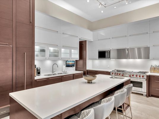 Interior, Kitchen, Stainless Steel Appliances, Wood Texture Flooring