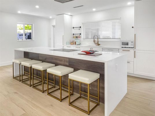 Interior, Kitchen, Recessed Lighting, Wood Texture Flooring