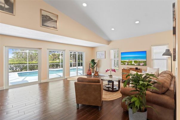 Interior, Living room, Recessed Lighting, Water, Wood Texture Flooring