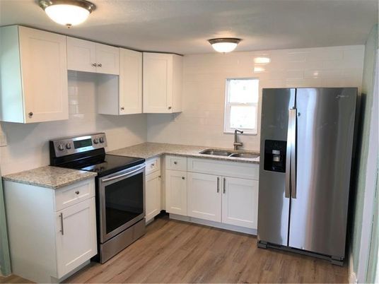 Interior, Kitchen, Stainless Steel Appliances, Wood Texture Flooring