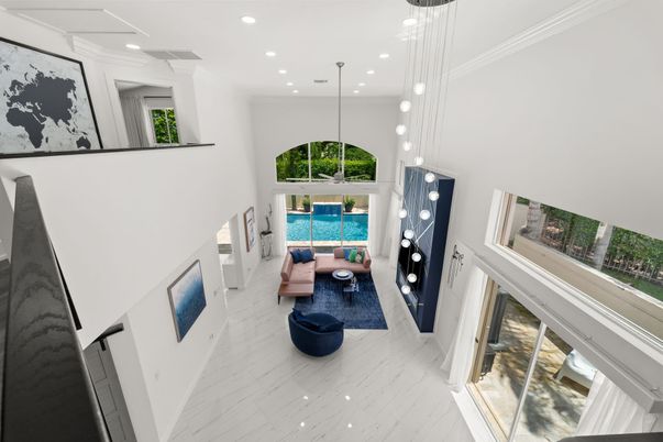 Interior, Living room, Marble, Pendant Lights, Recessed Lighting