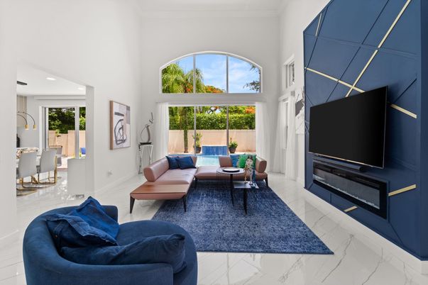 Interior, Living room, Marble, Recessed Lighting