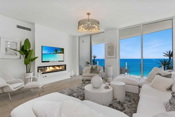 Chandelier, Fireplace, Interior, Living room, Water, Wood Texture Flooring