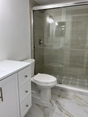 Bathroom, Glass Shower, Interior, Marble
