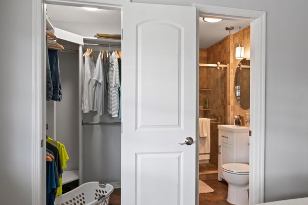 Bathroom, Interior, Walk-in Closets, Wood Texture Flooring