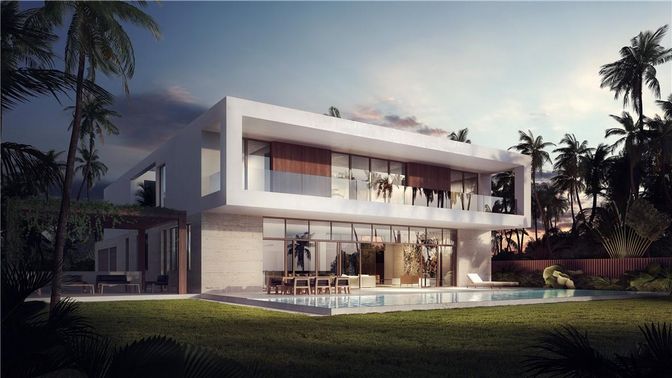 Backyard, Exterior, Facade, Pool, Modern