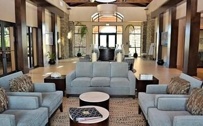 Interior, Living room, Pendant Lights, Stone Walls, Wooden Beams