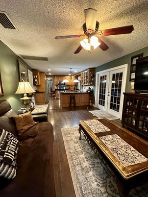 Interior, Kitchen, Living room, Stainless Steel Appliances, Wood Texture Flooring