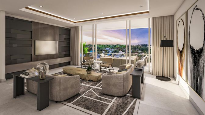 Interior, Living room, Recessed Lighting