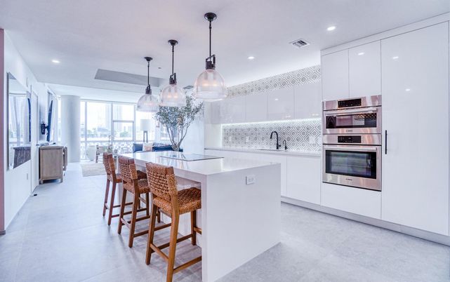 Interior, Kitchen, Pendant Lights, Recessed Lighting, Stainless Steel Appliances