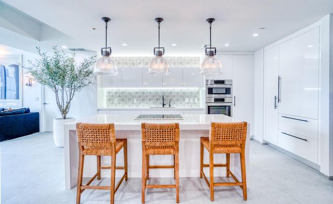 Interior, Kitchen, Pendant Lights, Recessed Lighting, Stainless Steel Appliances