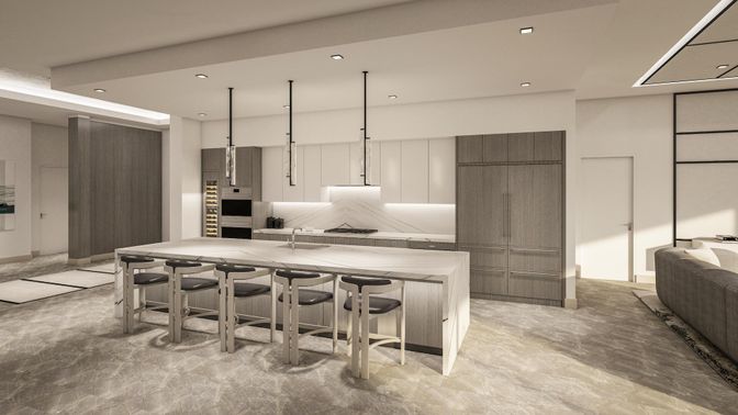 Interior, Kitchen, Pendant Lights, Recessed Lighting, Stainless Steel Appliances