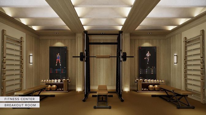 Fitness Equipment, Interior, Wooden Walls