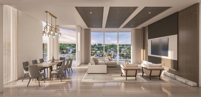 Dining room, Interior, Living room, Pendant Lights, Recessed Lighting