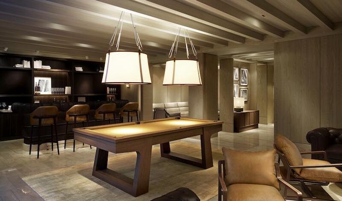 Billiard Table, Game Room, Interior, Pendant Lights