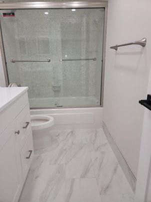 Bathroom, Glass Shower, Interior, Marble