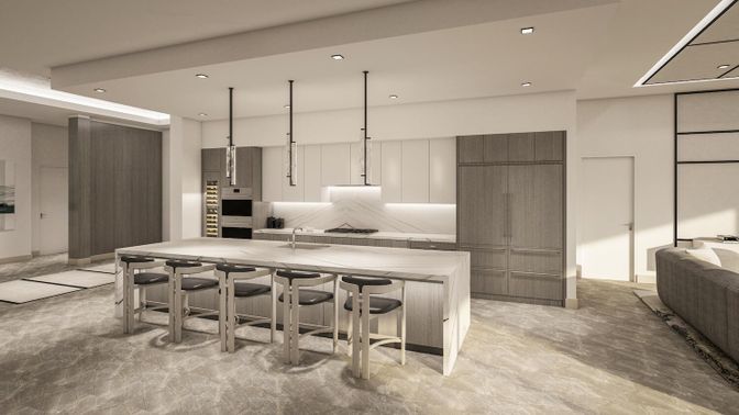 Interior, Kitchen, Pendant Lights, Recessed Lighting, Stainless Steel Appliances