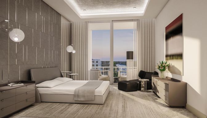 Bedroom, Interior, Pendant Lights, Recessed Lighting
