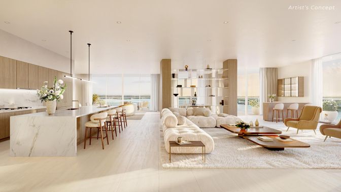 Interior, Kitchen, Living room, Recessed Lighting, Water