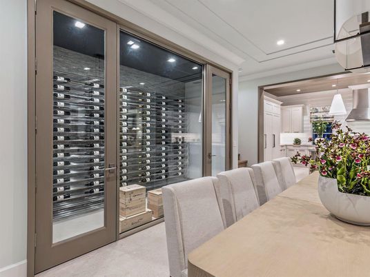 Dining room, Interior, Recessed Lighting, Wine Storage