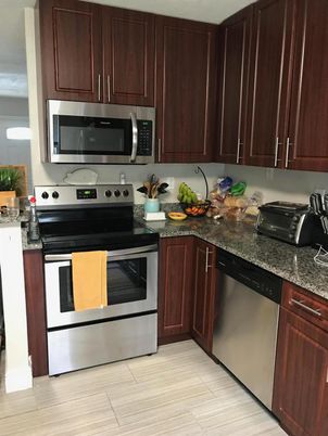 Interior, Kitchen, Stainless Steel Appliances, Wood Texture Flooring