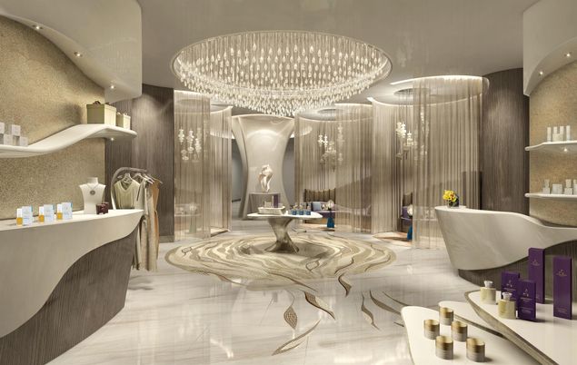 Chandelier, Interior, Marble, Recessed Lighting